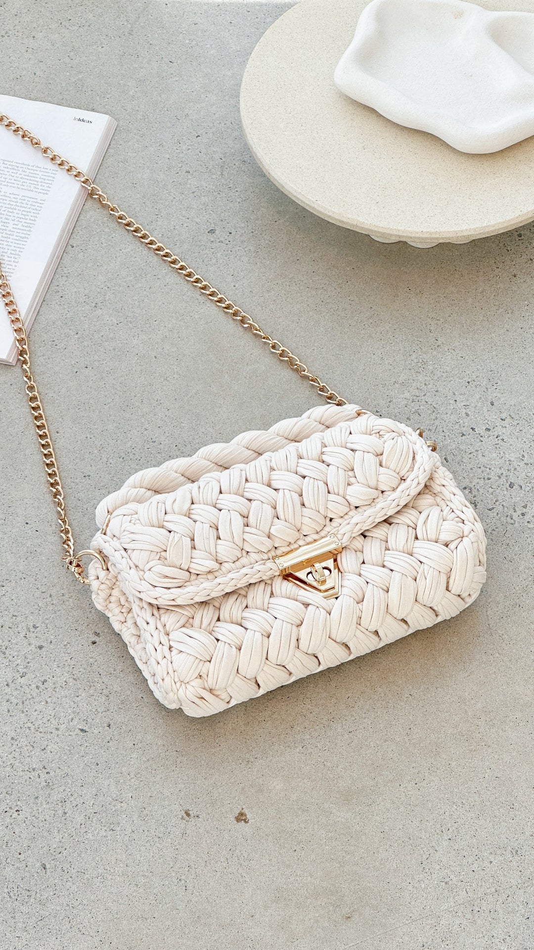Bolsa de Mão Annabel Chunky Trançada - Off White