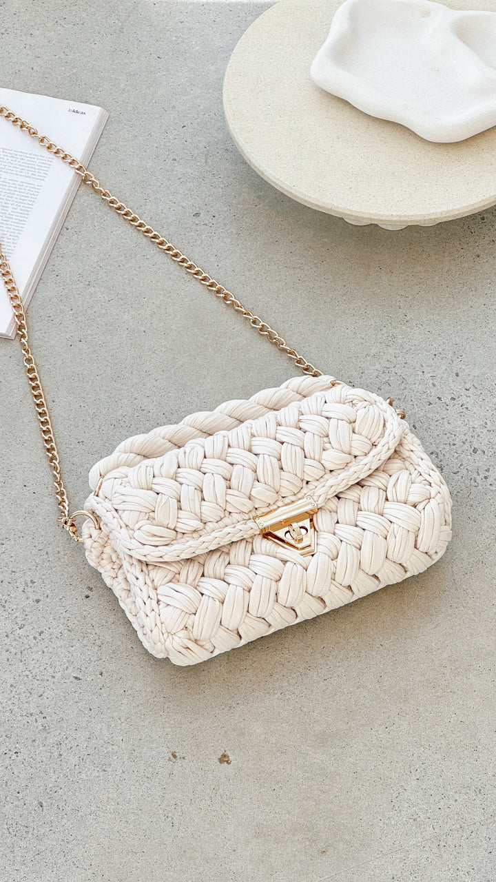 Bolsa de Mão Annabel Chunky Trançada - Off White