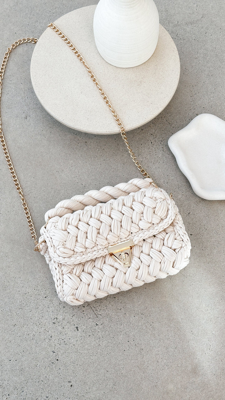 Bolsa de Mão Annabel Chunky Trançada - Off White
