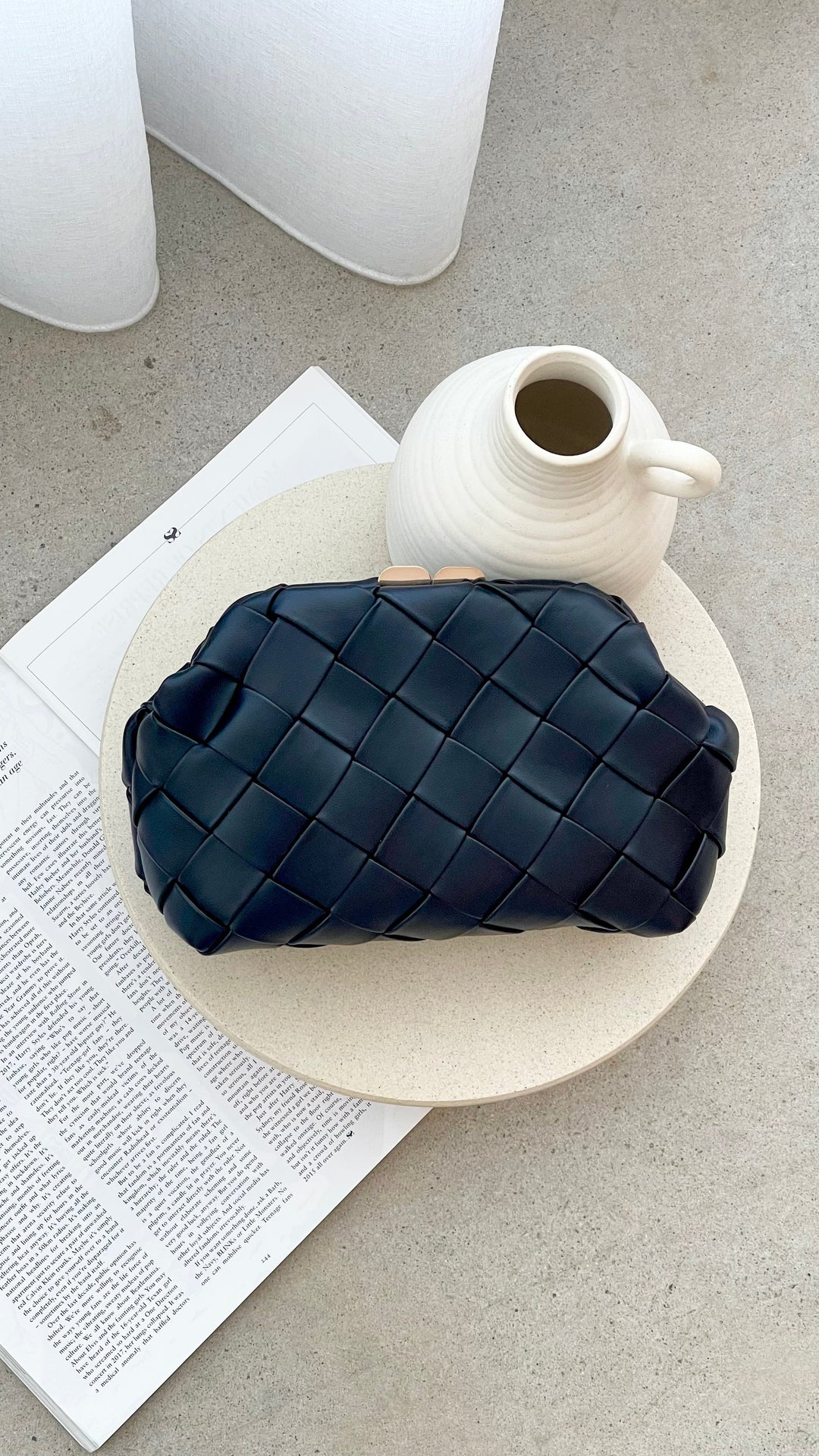 Woven Vasanti Clutch - Black