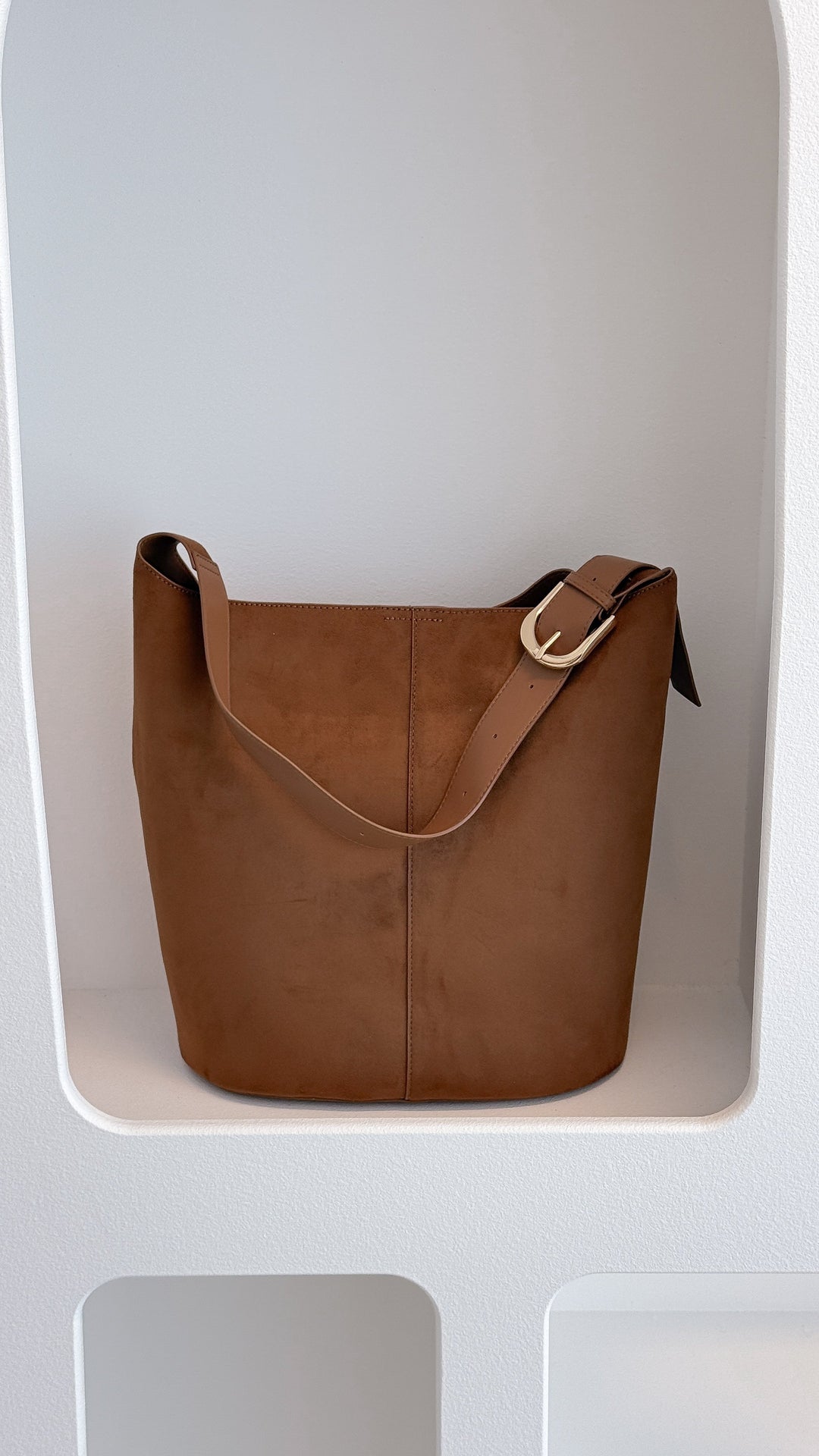 Cali Suede Beige Shoulder Bag