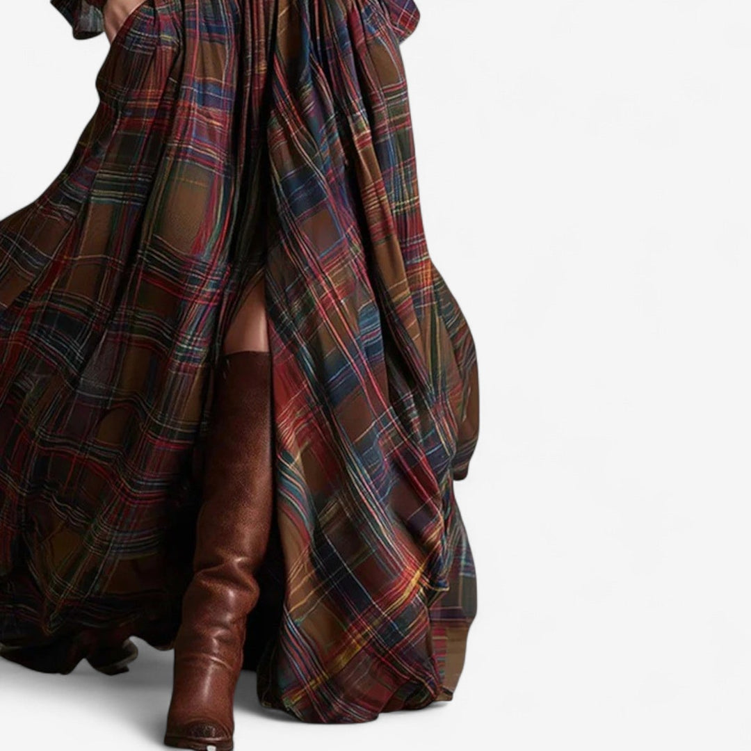 Dina | Timeless Checkered Maxi Dress