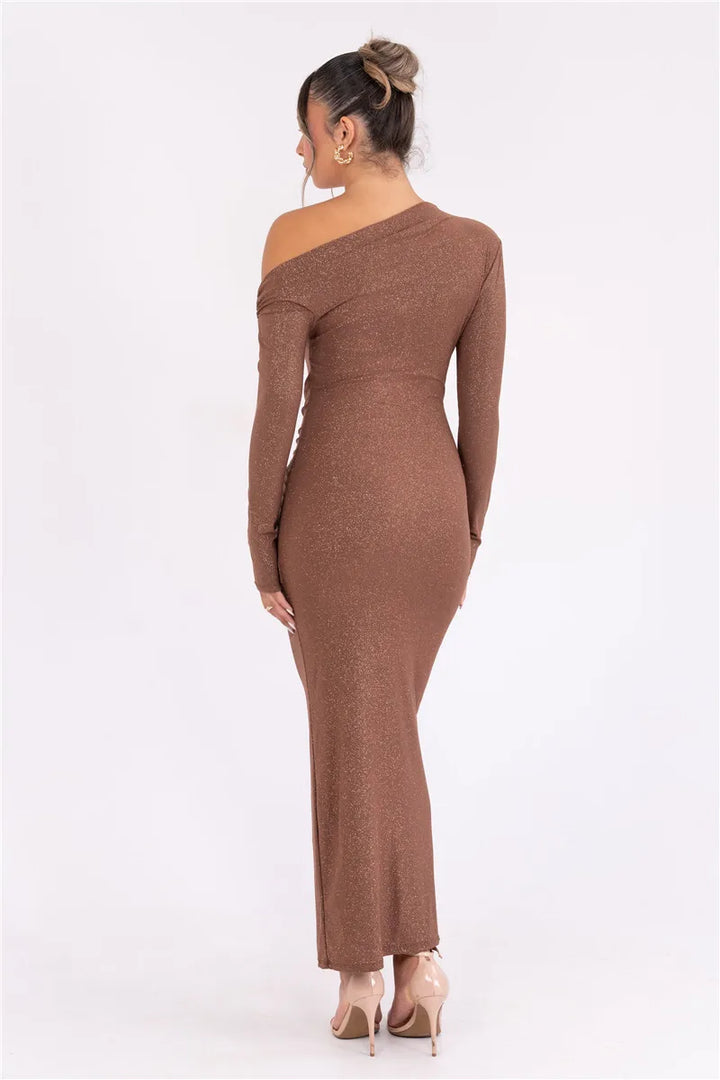 Alina | Glittering Black Maxi Dress