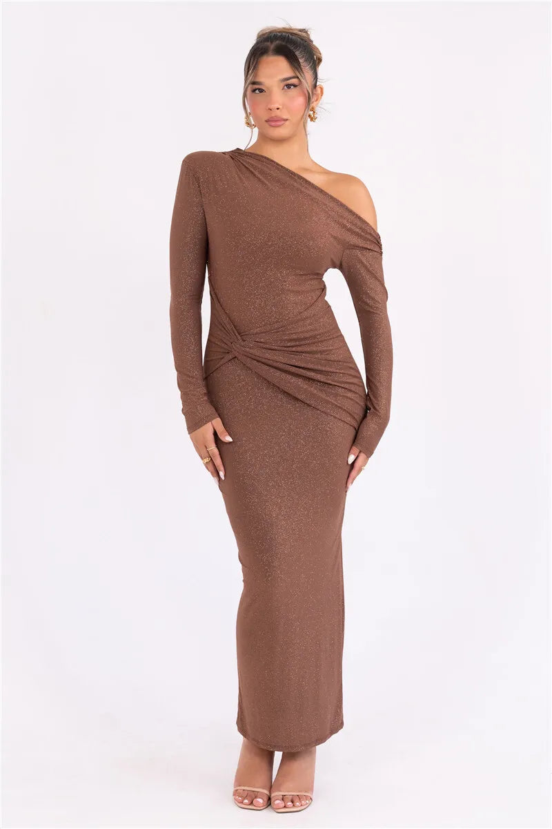 Alina | Glittering Black Maxi Dress