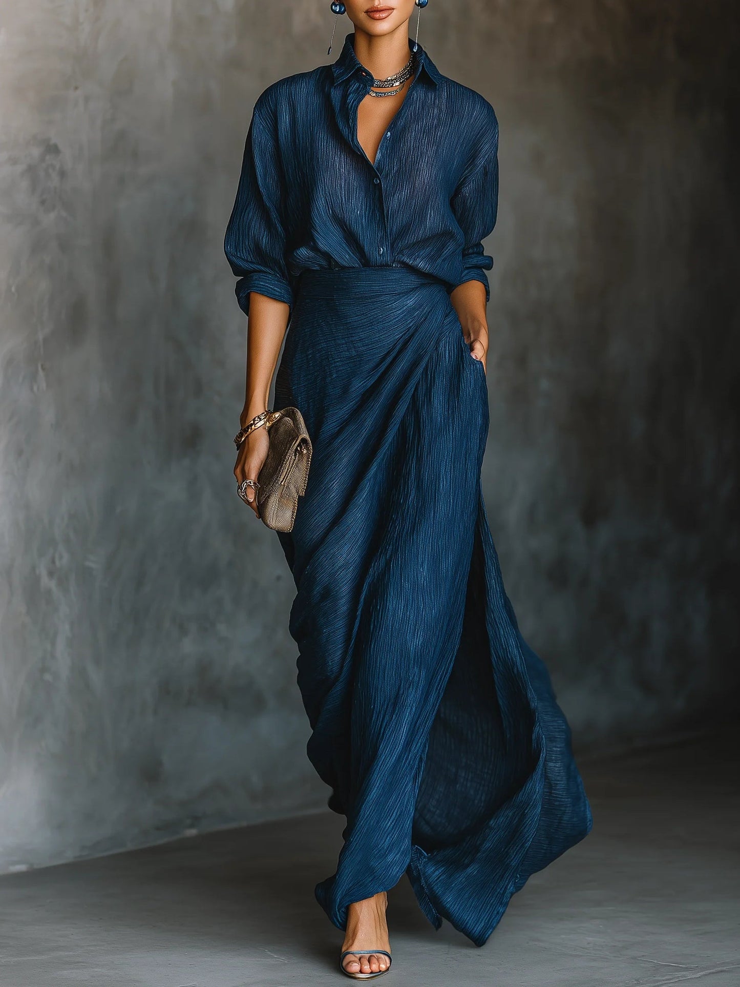 Mar | Elegant long dress and skirt set