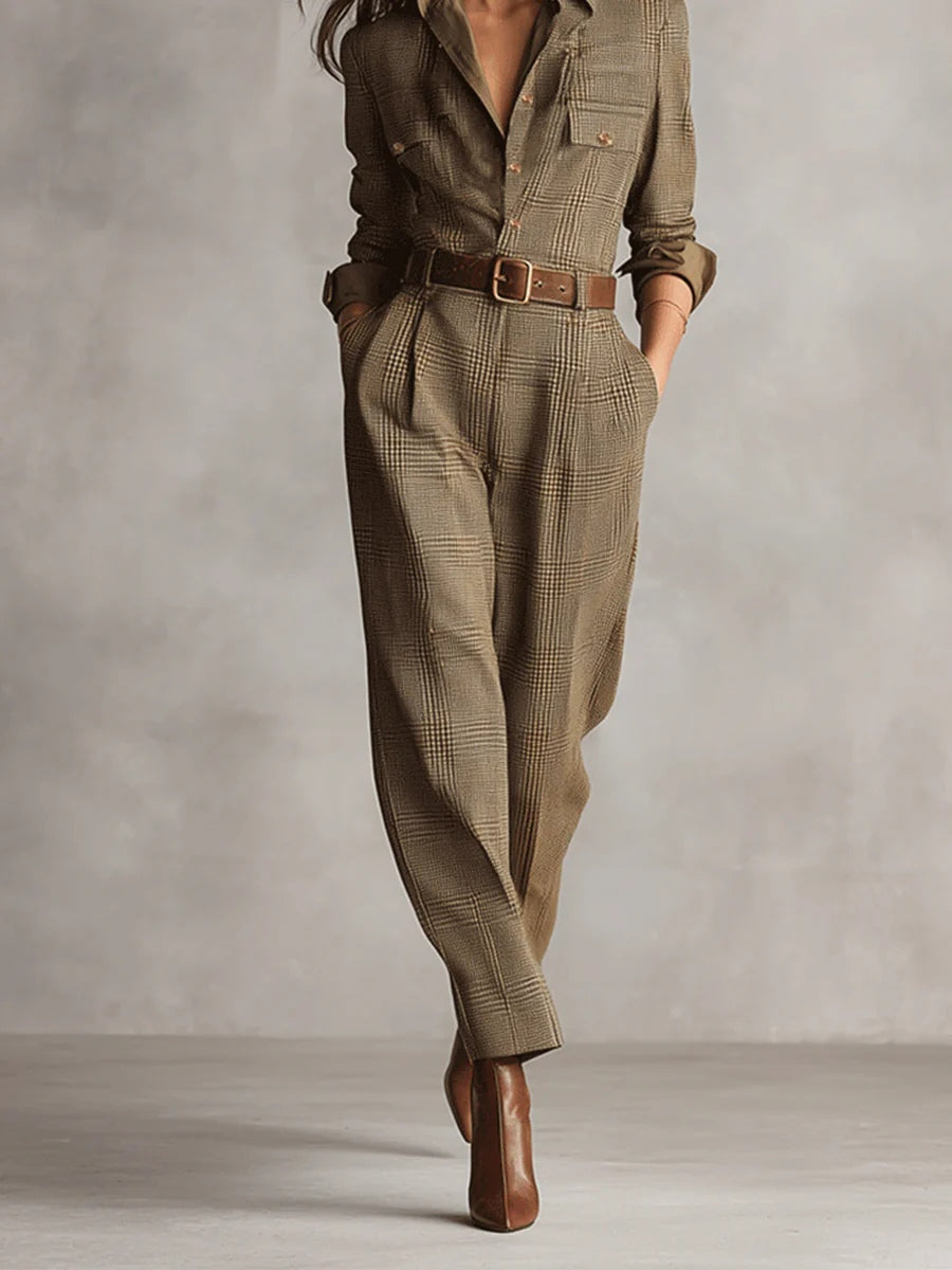 Mercedes | Checked jumpsuit with sophisticated details