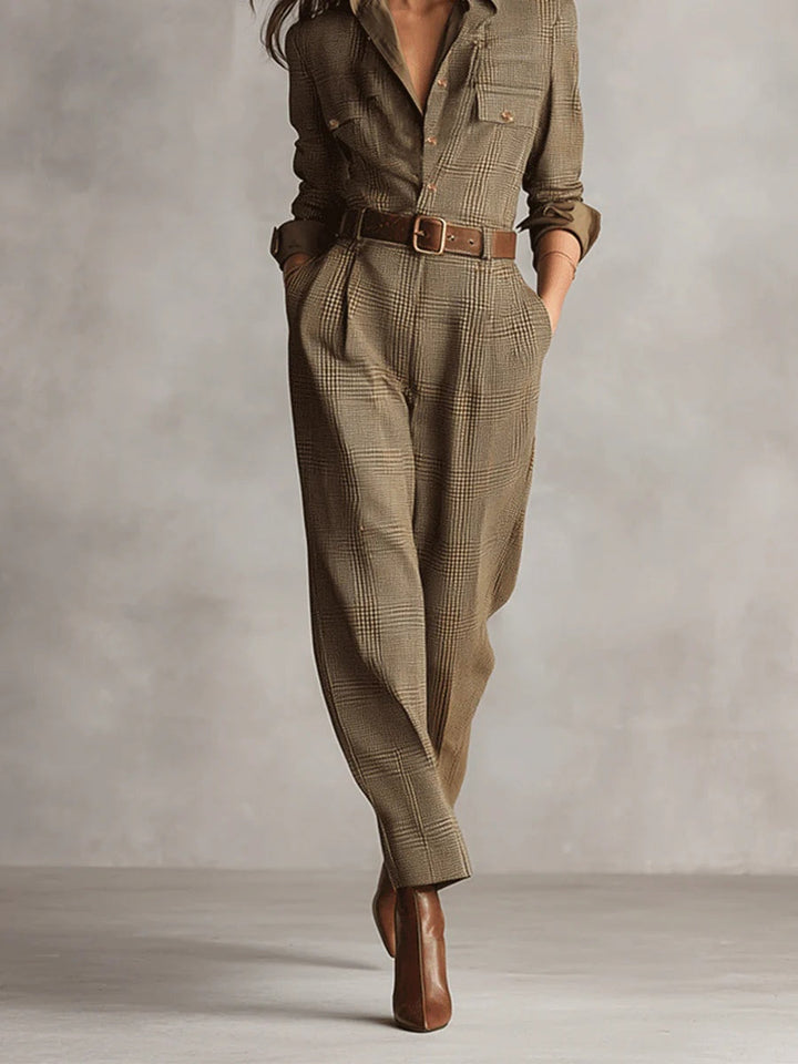 Mercedes | Checked jumpsuit with sophisticated details