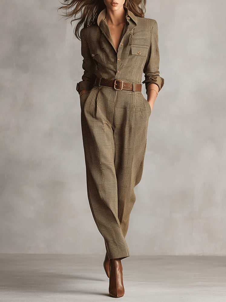 Mercedes | Checked jumpsuit with sophisticated details