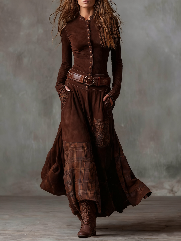 Julia | Vintage Suede Dress