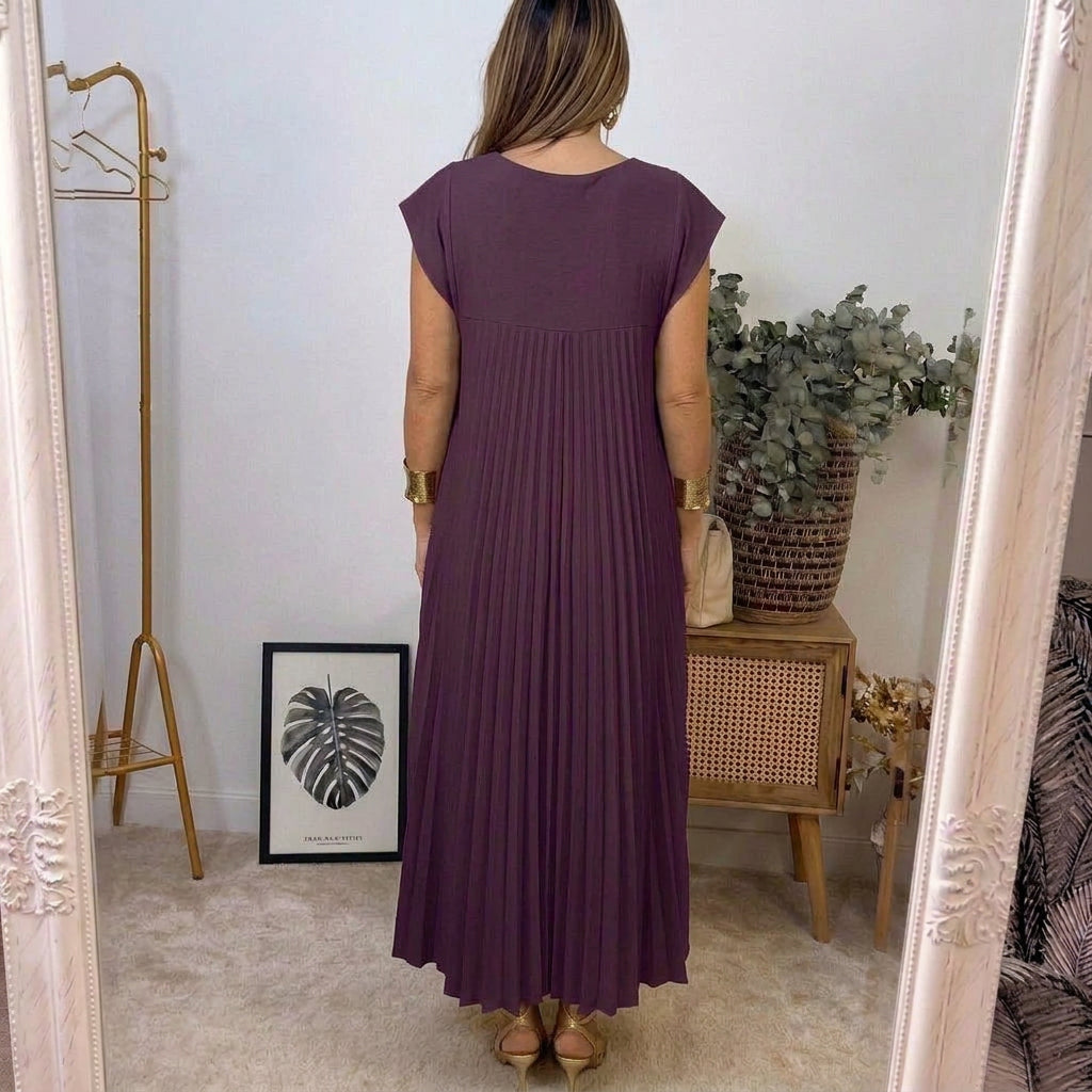 Alva - Vestido Clássico Plissado
