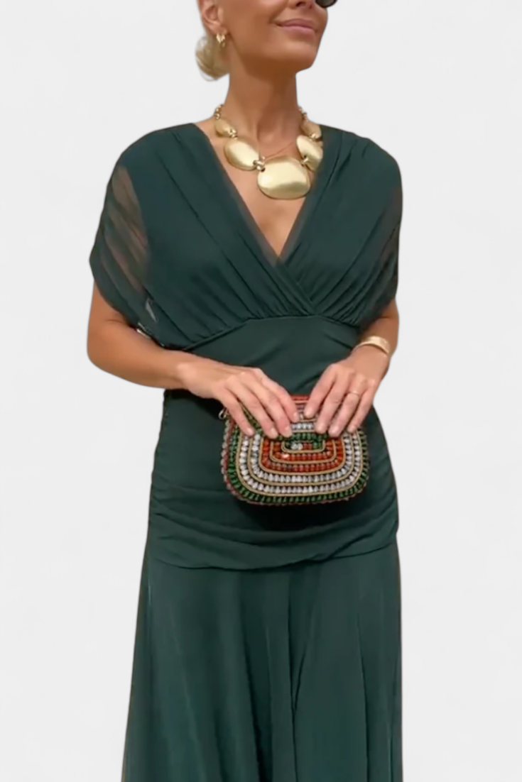 Vestido  Éden – Fluidez com Decote