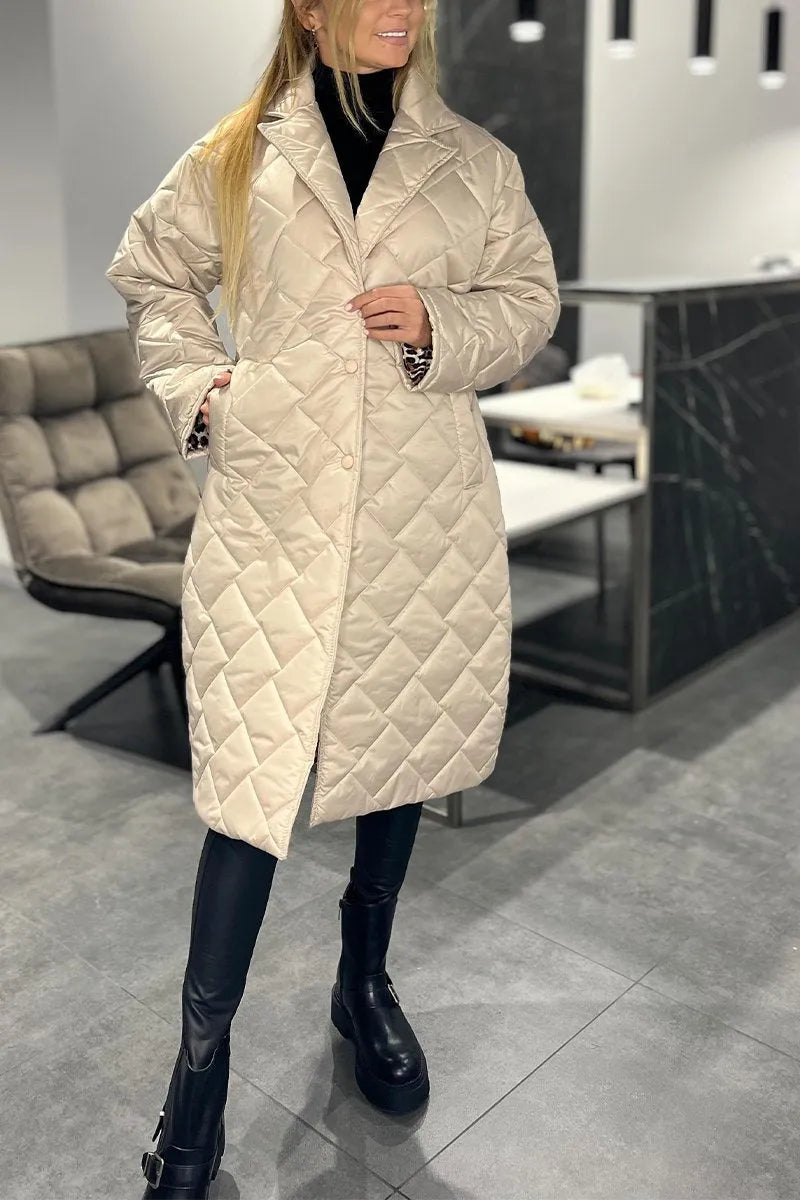 Joanna | Reversible Coat with Leopard Lining