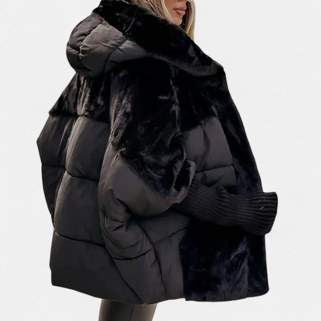 Penelope | Oversized Hooded Patchwork Puffer Jacket
