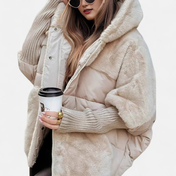 Penelope | Oversized Hooded Patchwork Puffer Jacket