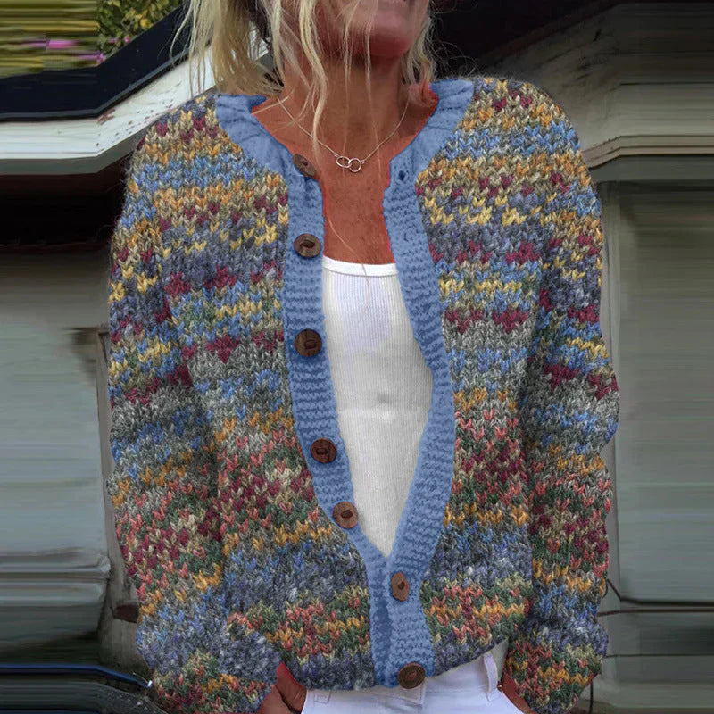 Tamara | Art Print Buttoned Cardigan