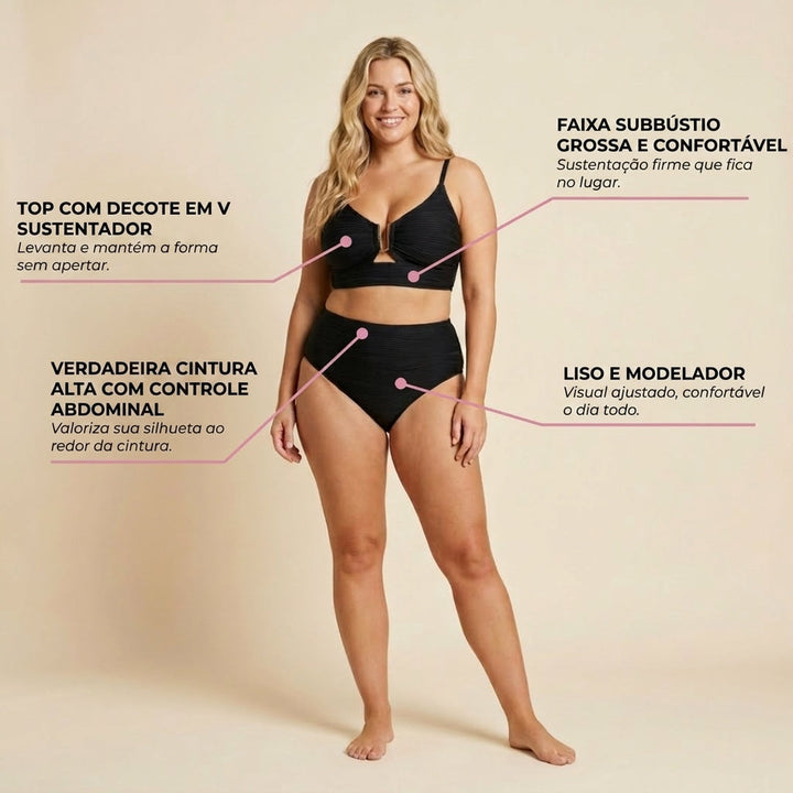 Maré Dourada - Bikini de cintura subida